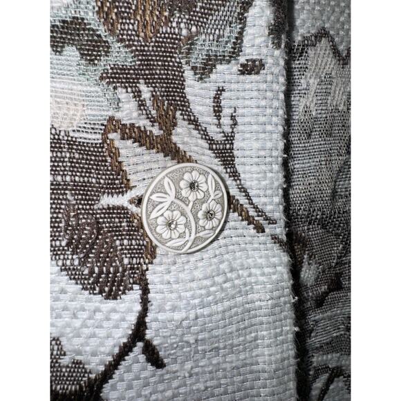 Sag Harbor Womens Green Floral Tapestry Button Up Blazer Jacket Lined Size 18 XL - Picture 7 of 10